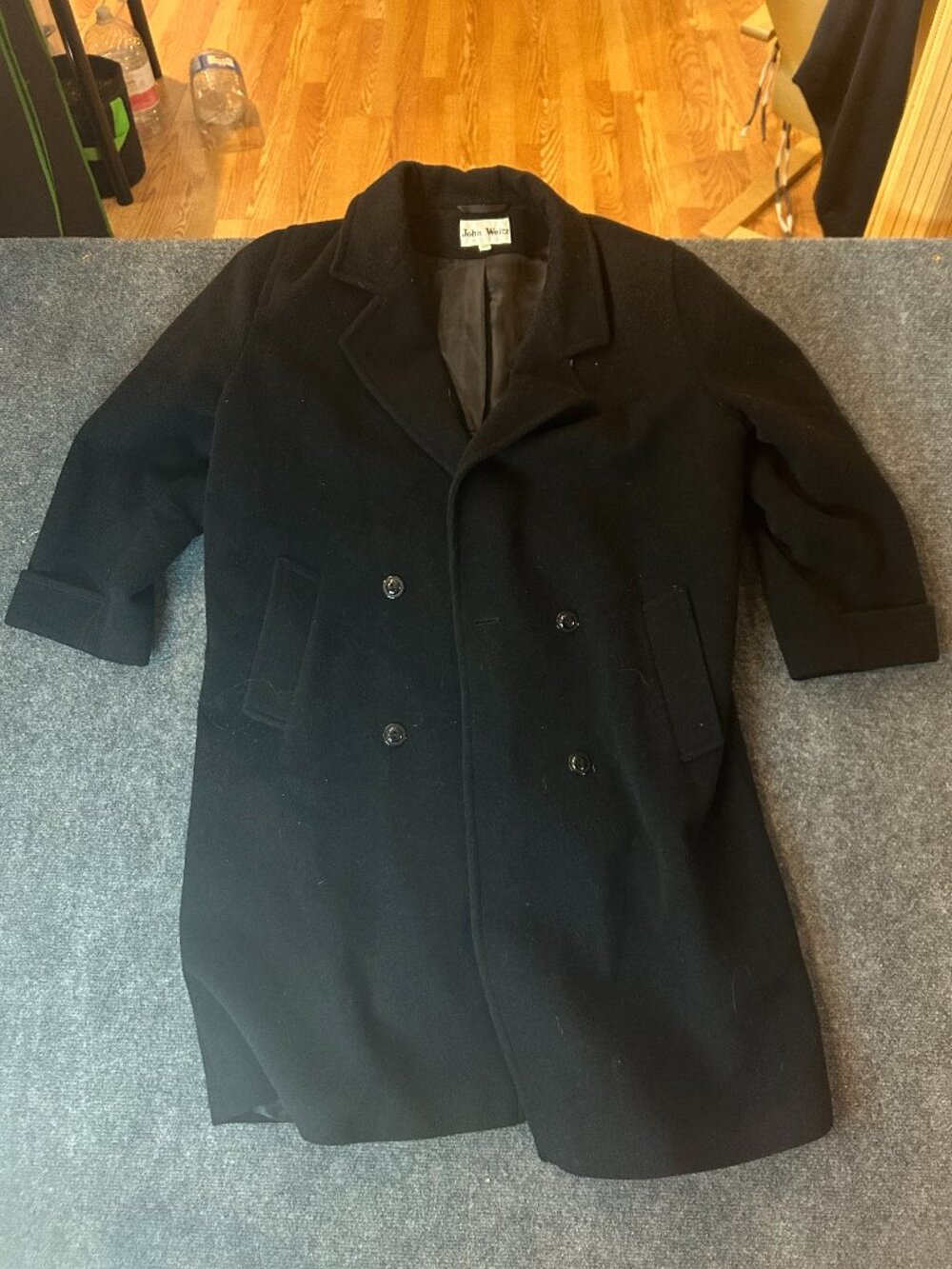 John Weitz Women's Jacket 12DP Black Double Breasted Pea Coat